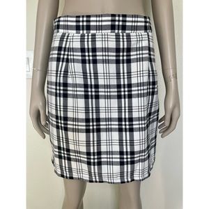 Black and White Plaid Mini Skirt